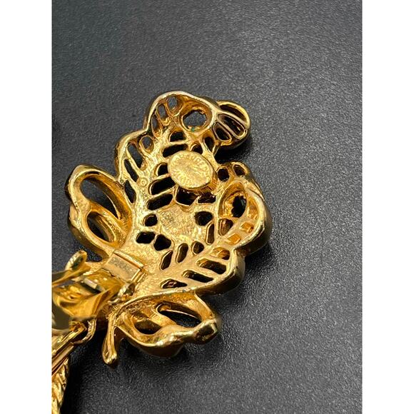 Jose Maria Barrera Avon Versatile Elegance Rhinestone Filigree Clip-On Earrings - Picture 9 of 10